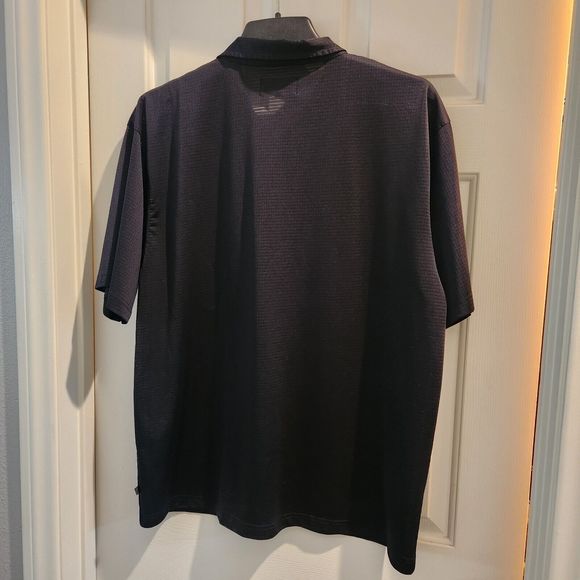 Adolfo Large Men's Black  Shirt Button Up Short Sleeve Collard - Picture 4 of 10